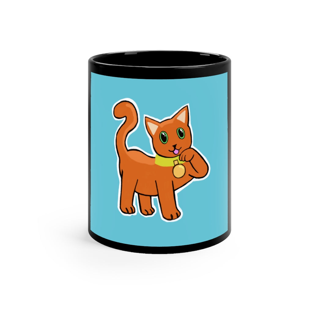 Orange Kitty Black mug 11oz