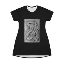 Load image into Gallery viewer, Lizzy the Lizard All Over Print T-Shirt Dress
