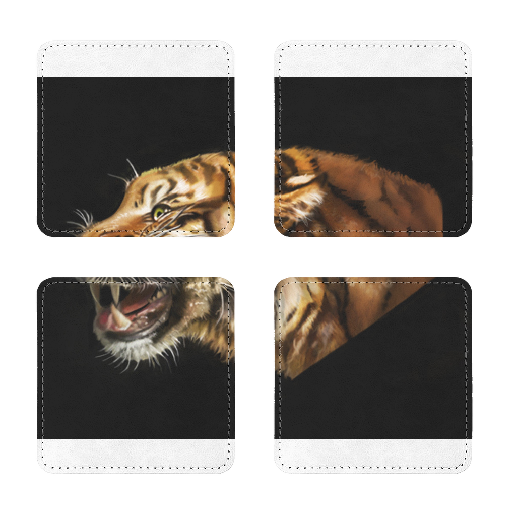 Tiger Sublimation Coasters Pack of Four